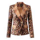 Blazer aus Leder mit Schlangenmuster